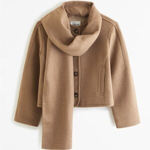 Abercrombie & Fitch Removable Scarf Wool Blend Jacket